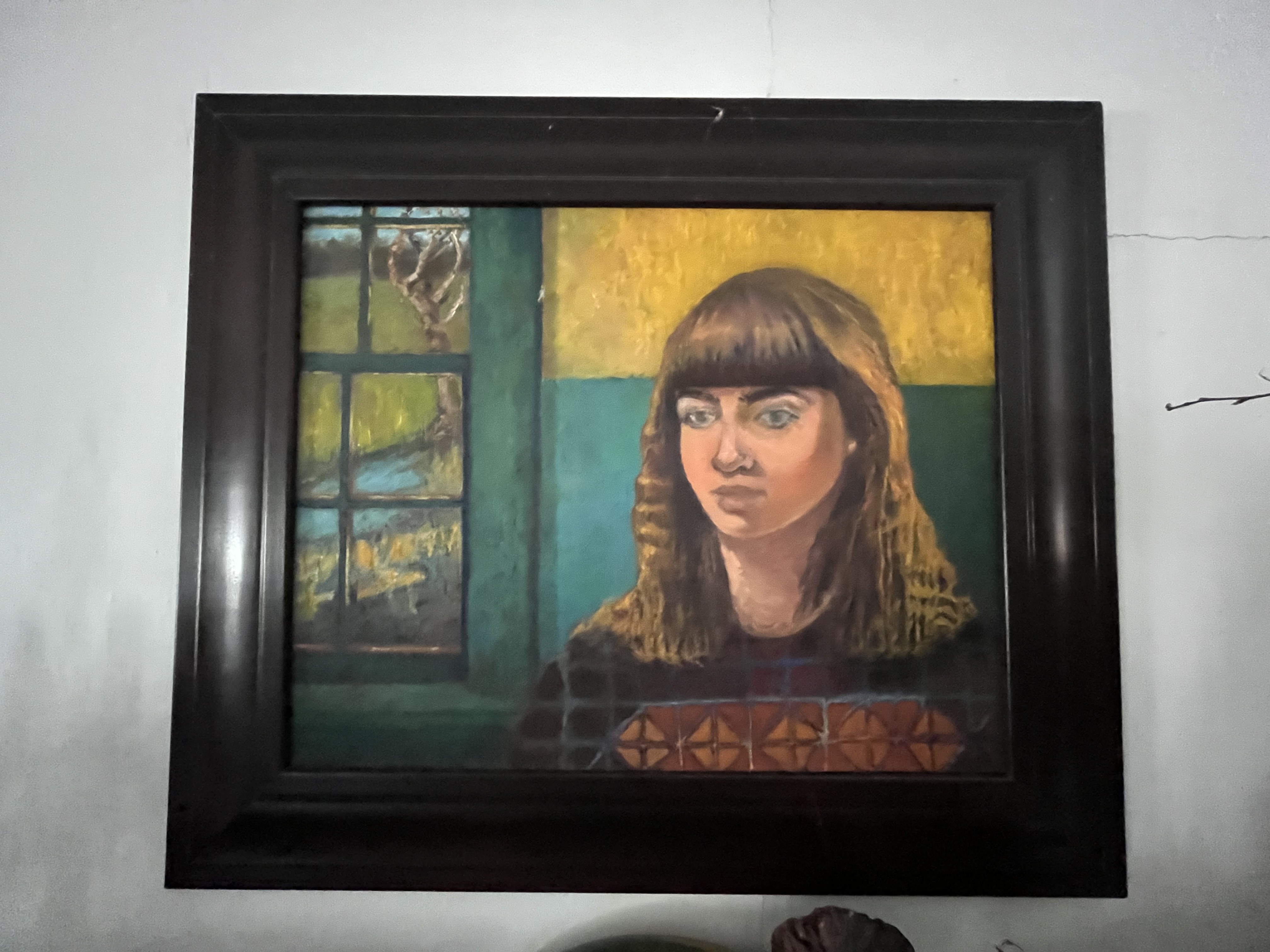 Caroline Easton portrait on mantelpiece