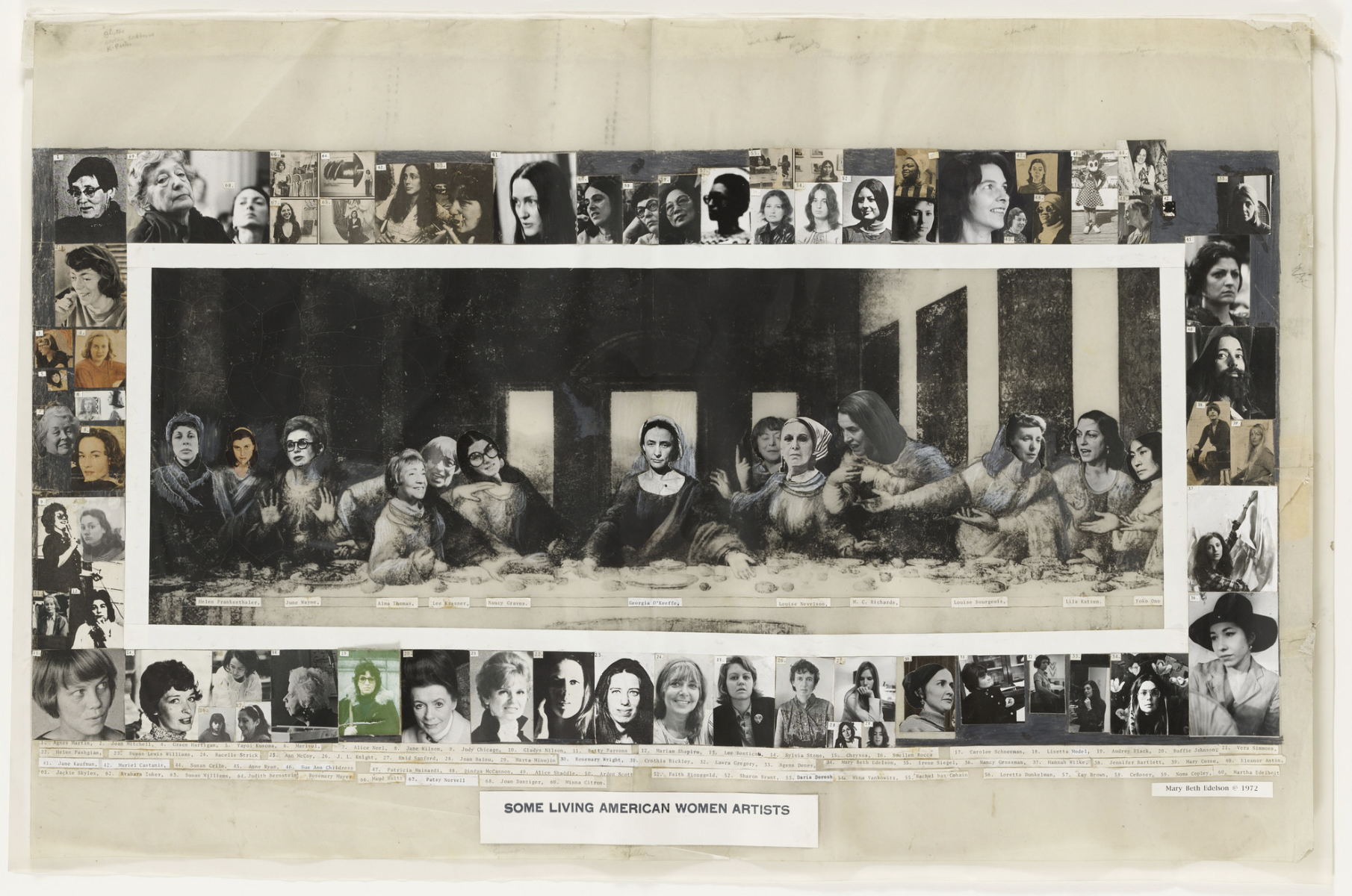 Mary Beth Edelson, Some Living American Women Artists / Last Supper, 1972