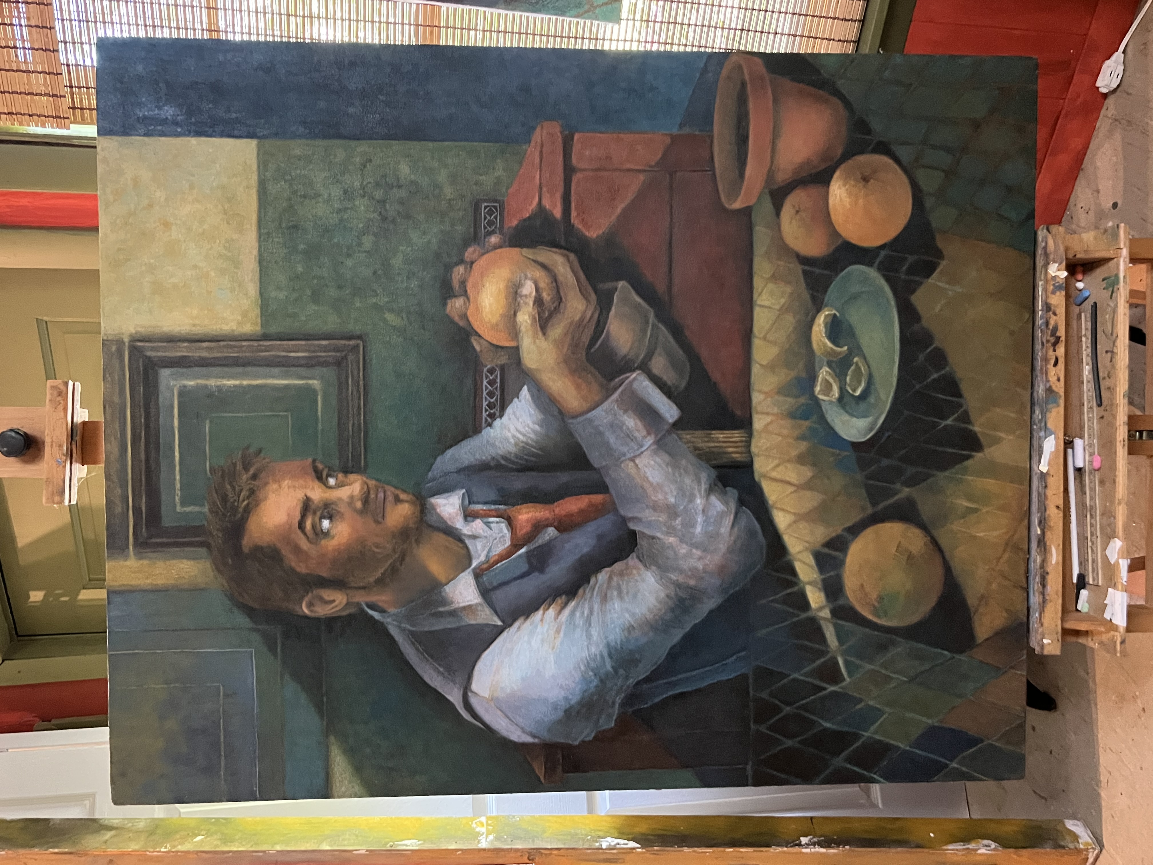 Son peeling an orange — finished version